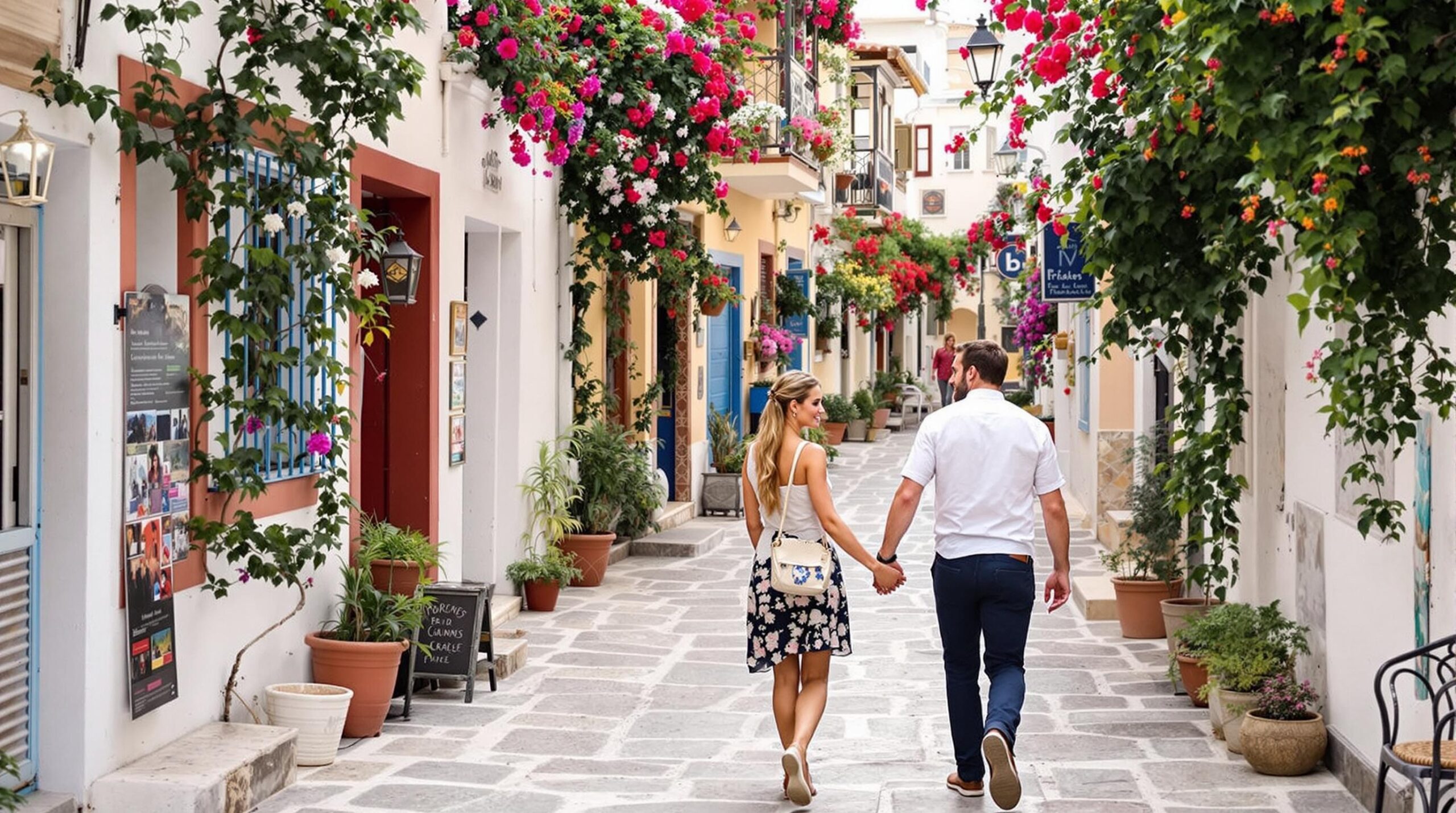 week-end romantique Athènes : couple profitant d'une vue sur l'Acropole au coucher du soleil
