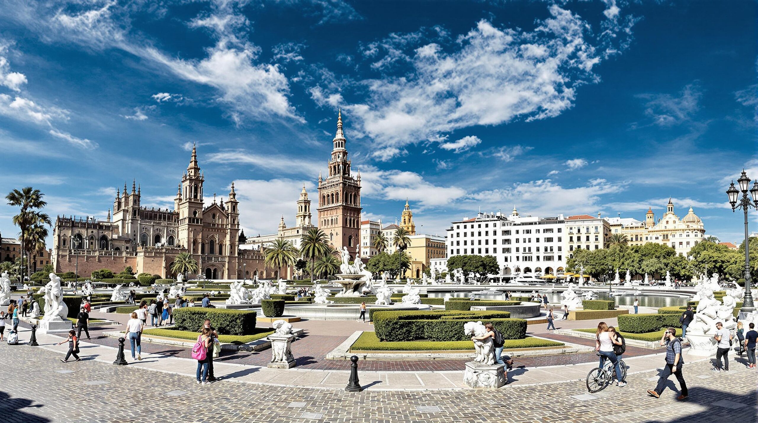 Real Alcázar de Séville : vue du palais royal et ses jardins exquis