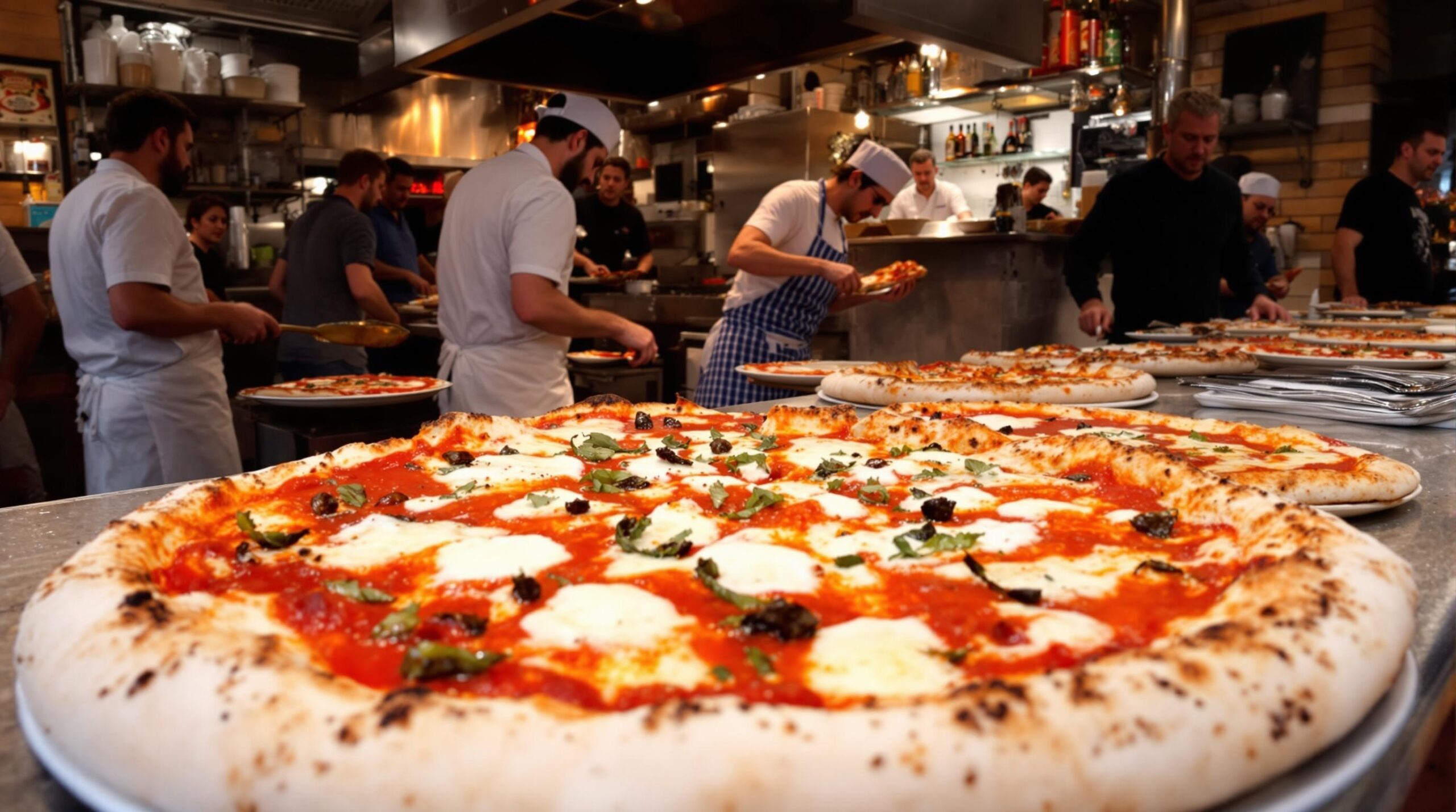 pizzerias Naples : une pizza napolitaine traditionnelle dans un four à bois