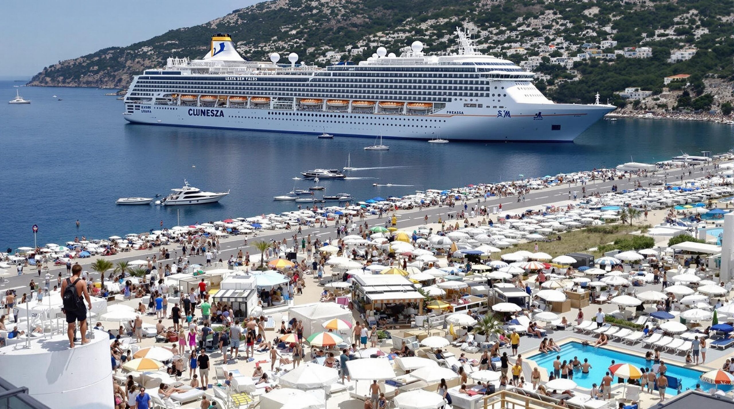 vacances de dernière minute : plage ensoleillée avec valises et billets d'avion