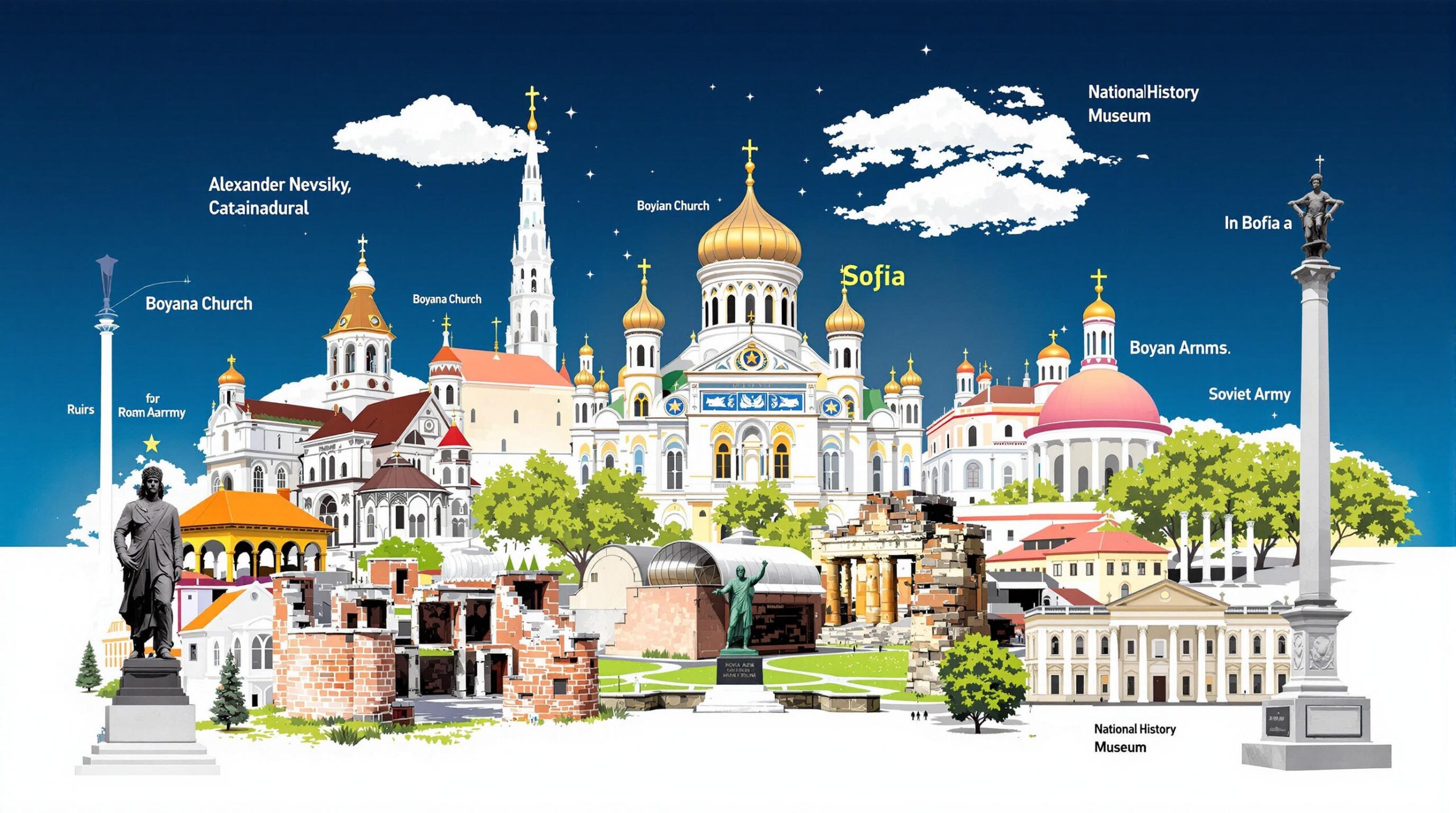 Sofia : la majestueuse cathédrale Saint-Alexandre-Nevski avec ses dômes dorés