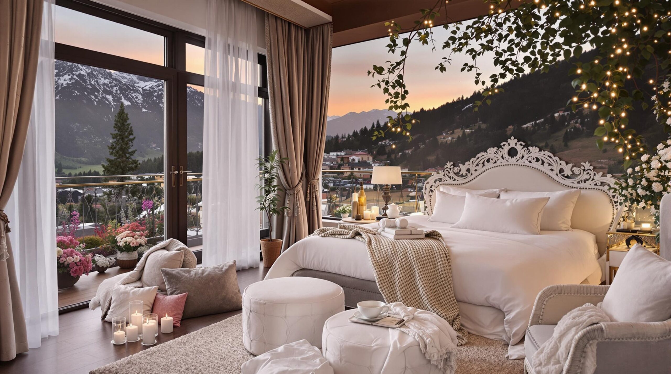 hôtels romantiques Sofia : vue d'un hôtel romantique avec décor de couple