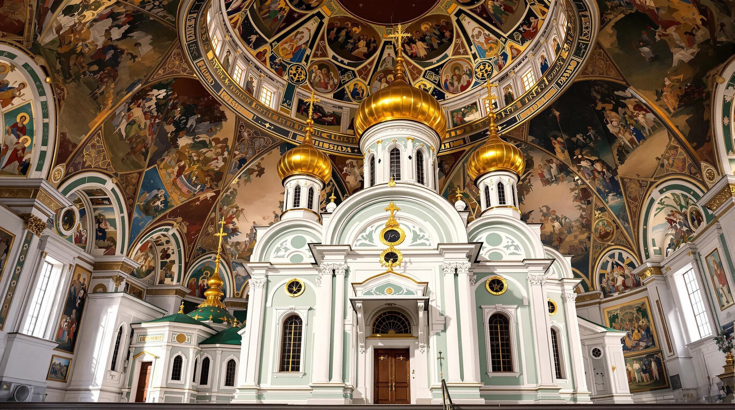Église Russe Sofia : vue extérieure de l'église Saint-Nicolas avec ses coupoles dorées