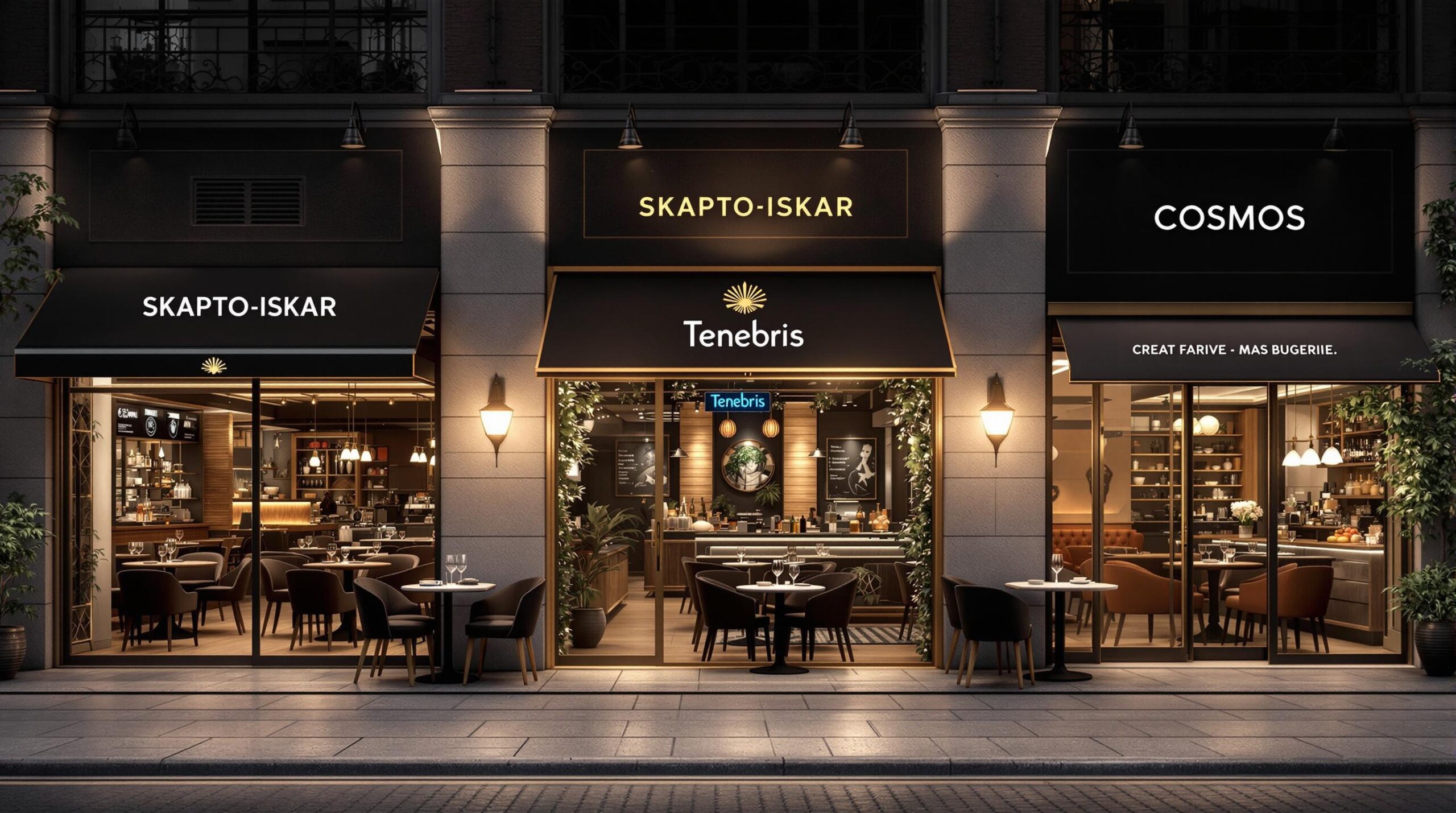restaurants Sofia : vue intérieure d'un restaurant moderne à Sofia avec des plats appétissants