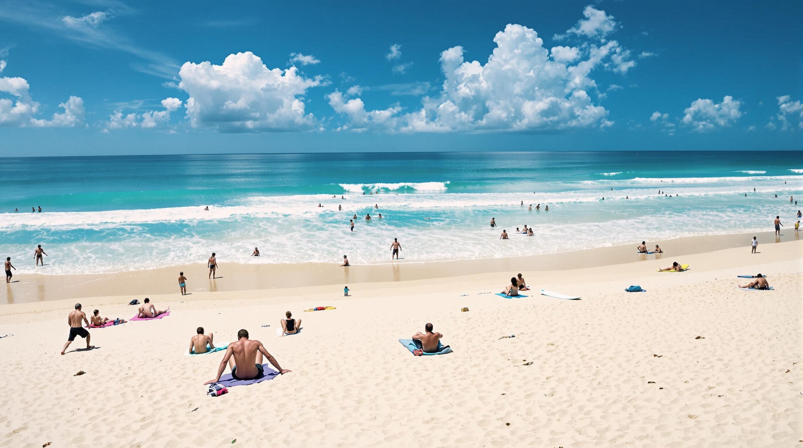 voyage en décembre : paysage tropical ensoleillé avec plage et mer turquoise