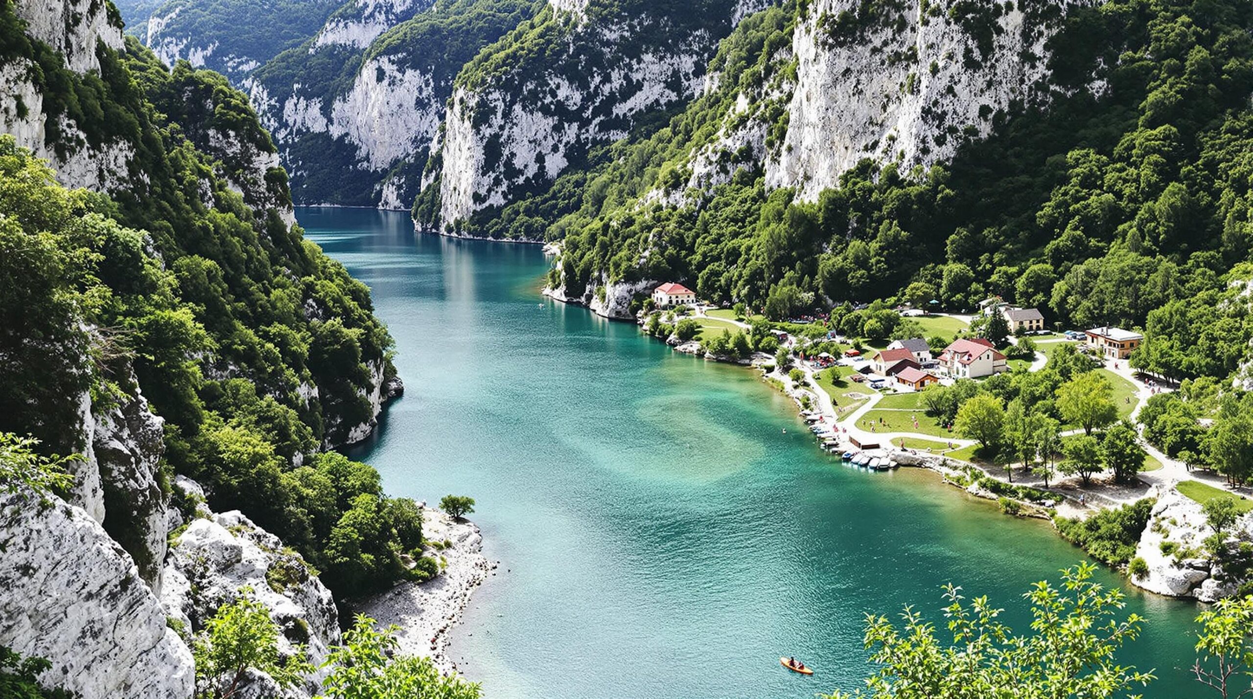 logement Gorges du Verdon : vue panoramique des Gorges du Verdon avec différents types de logements