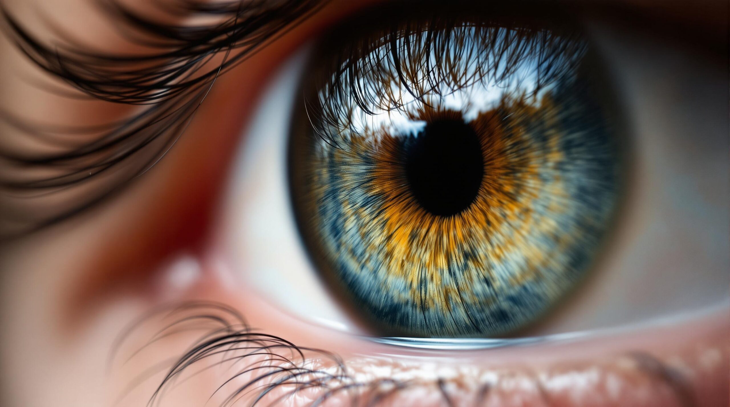 photographie d’iris : image en gros plan d'un iris humain capturé avec un appareil photo