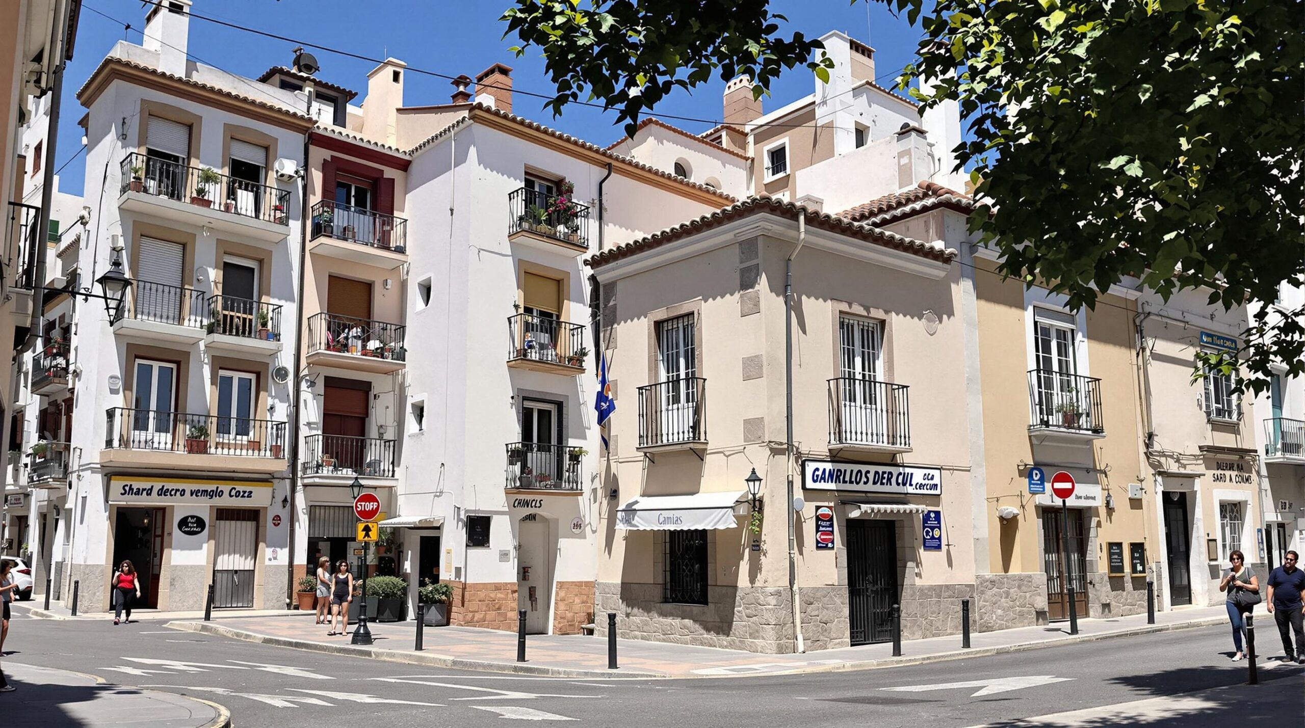 logement en Espagne : vue d'un appartement typique en Espagne avec balcon et vue urbaine