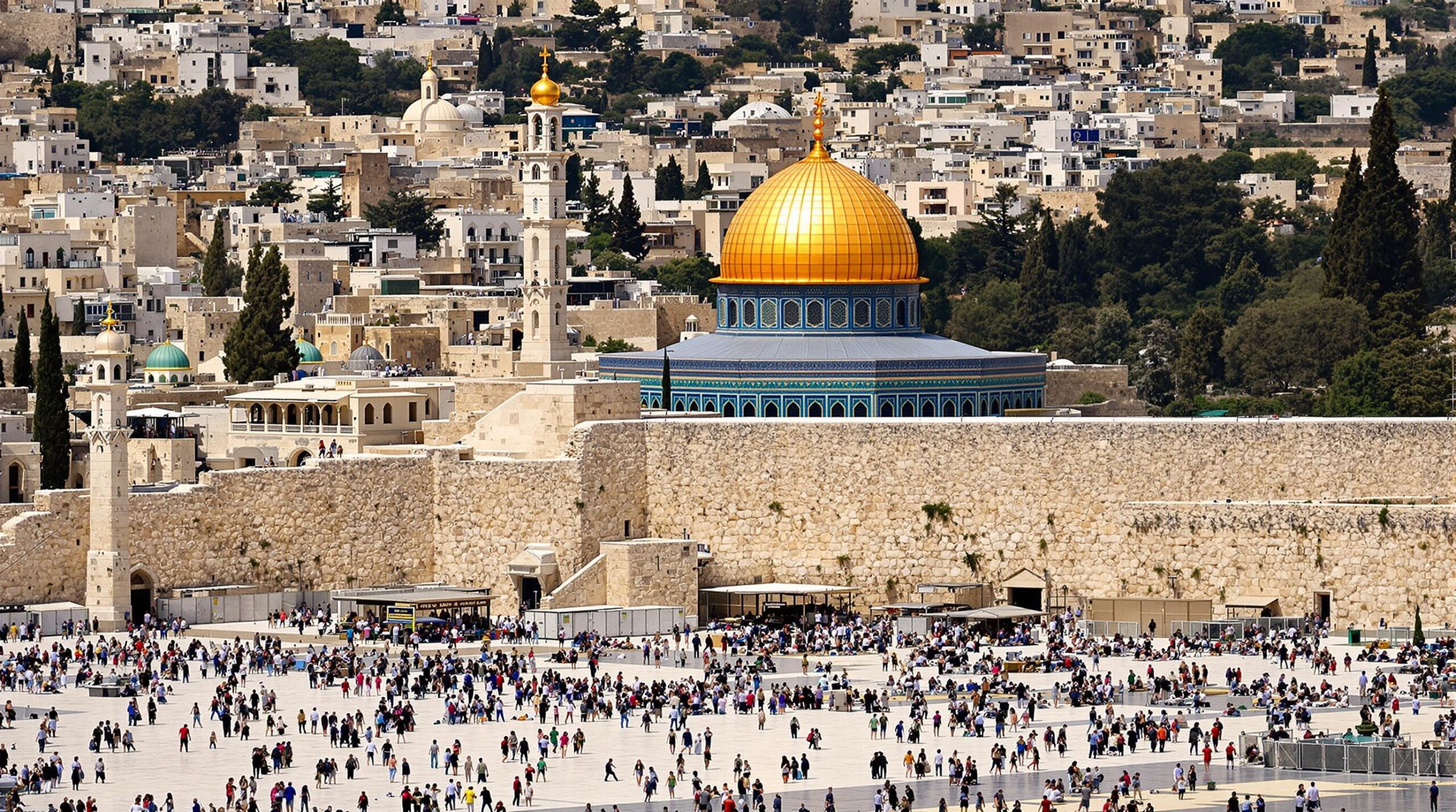 sites spirituels Israël : paysage de Jérusalem avec ses sites religieux majeurs