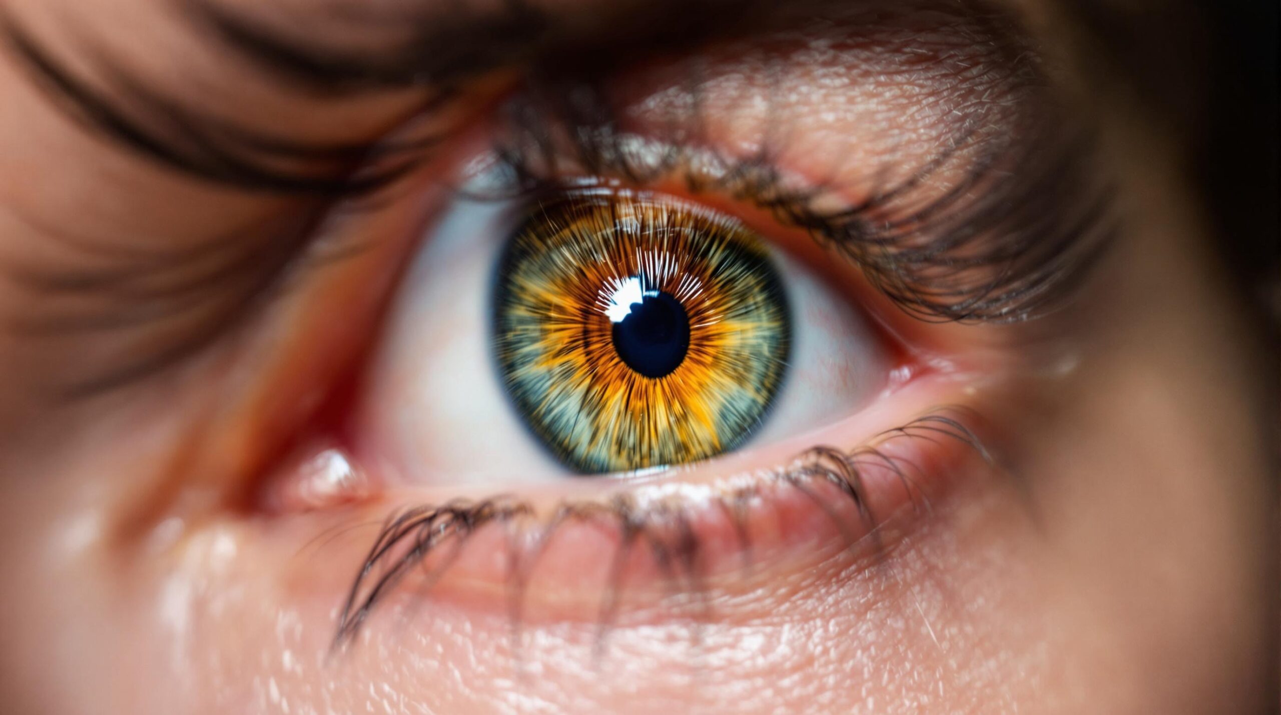 photographie d’iris : image artistique en gros plan d’un iris humain coloré