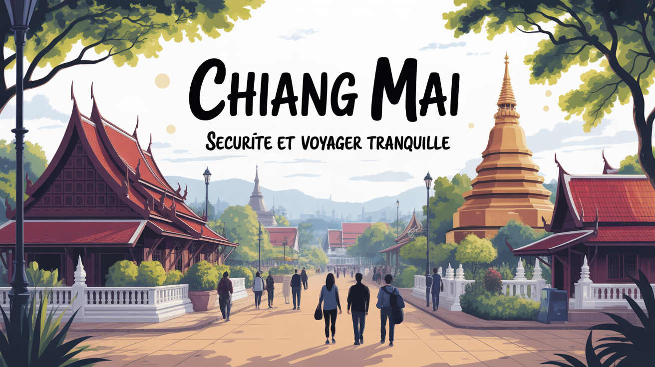 Vue aquarelle Chiang Mai securite voyage tranquille