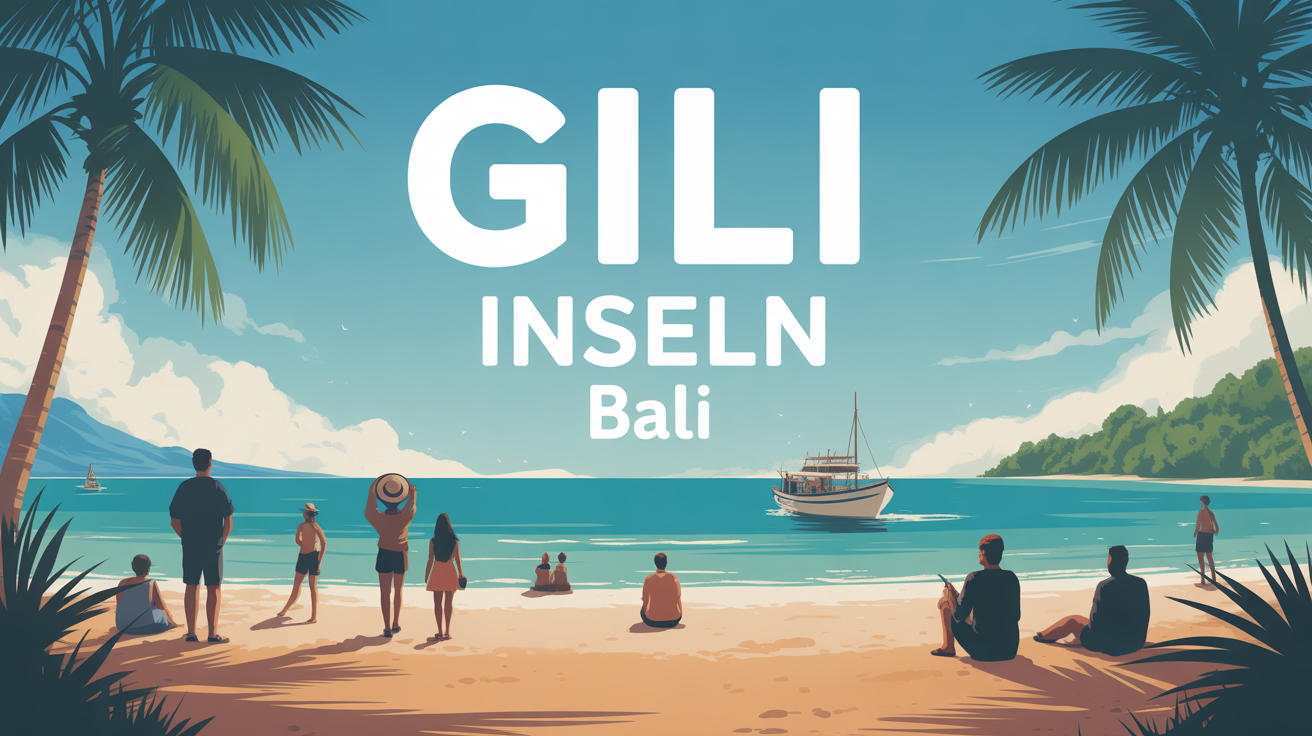 gili inseln bali voyageurs plage turquoise affiche