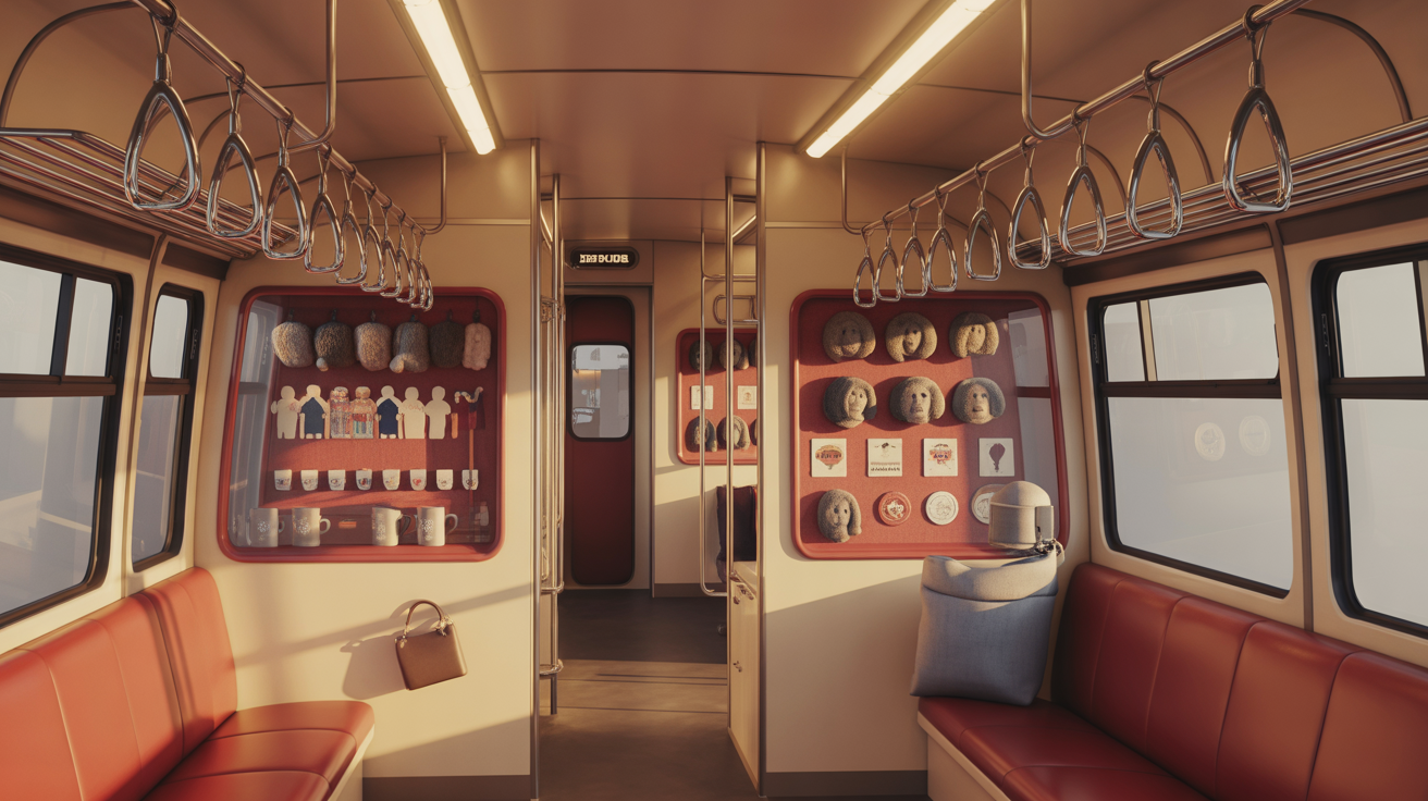 Interieur wagons thematiques boutique Hello Kitty Shinkansen