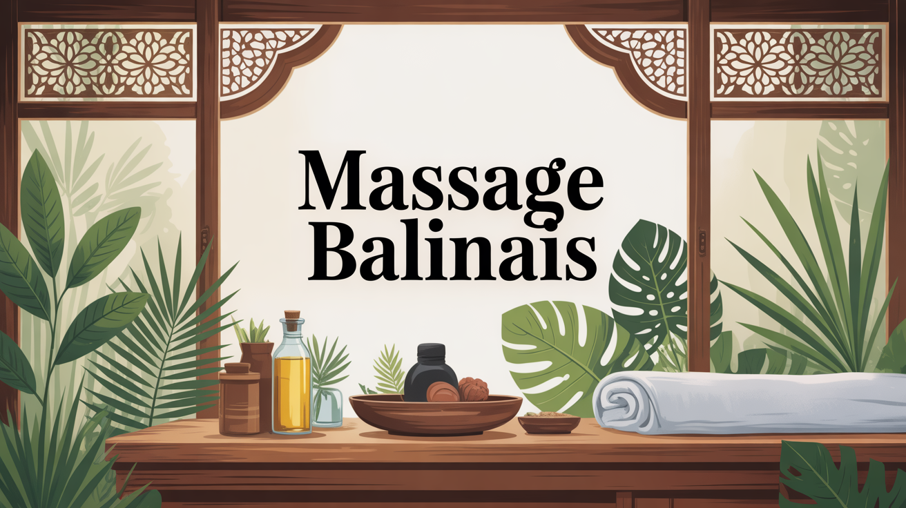 table de massage balinais ambiance tropicale
