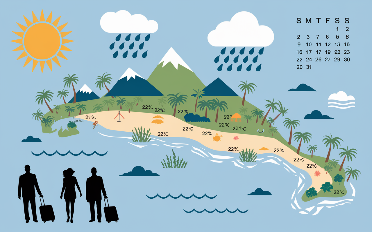 Carte climatique Cap-Vert saisons plages montagnes