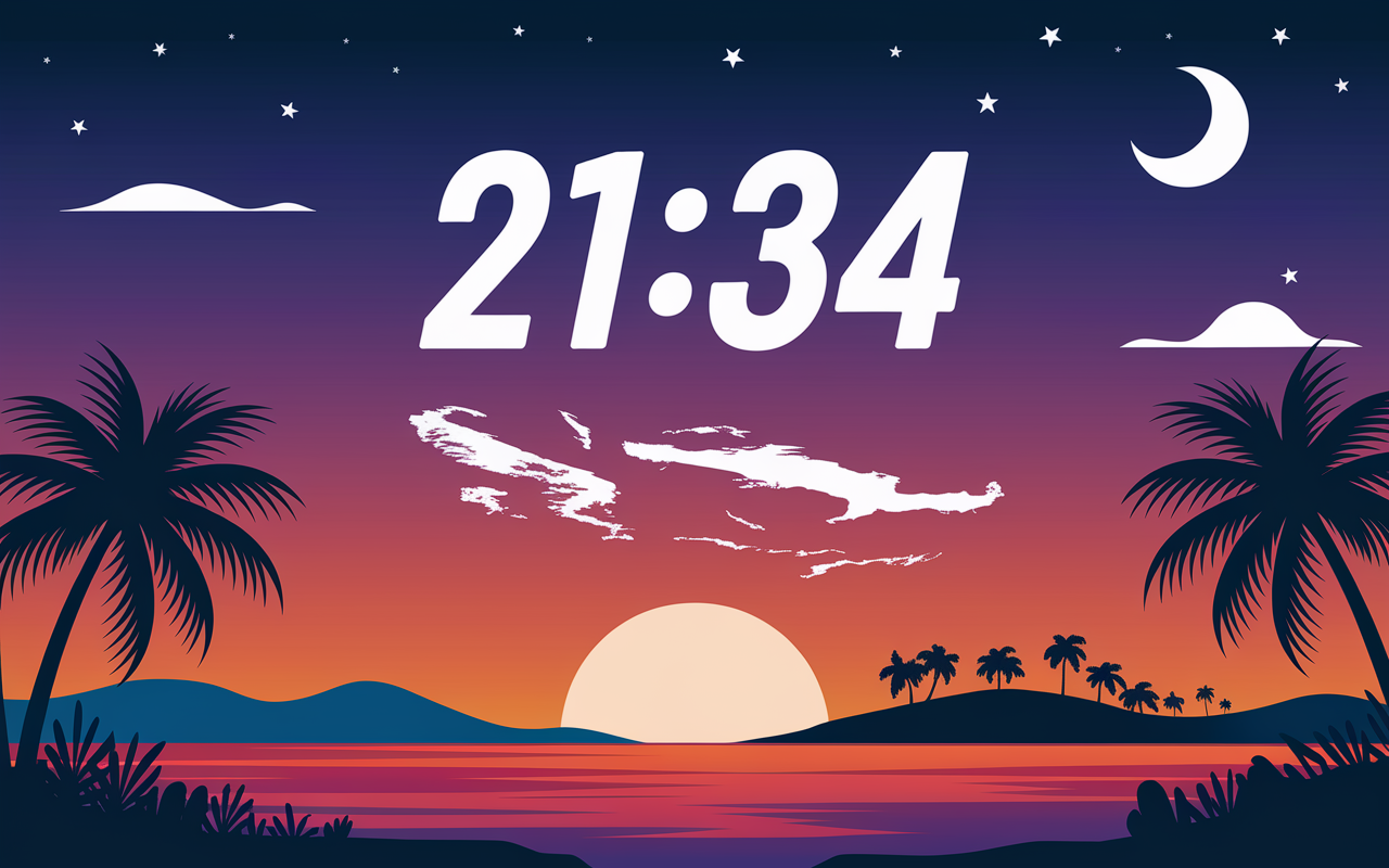 Horloge affiche heure exacte Noumea archipel