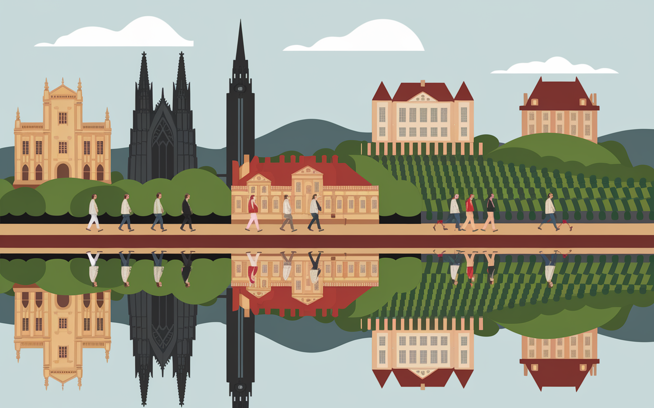 Vue sites incontournables Bordeaux vignobles chateaux