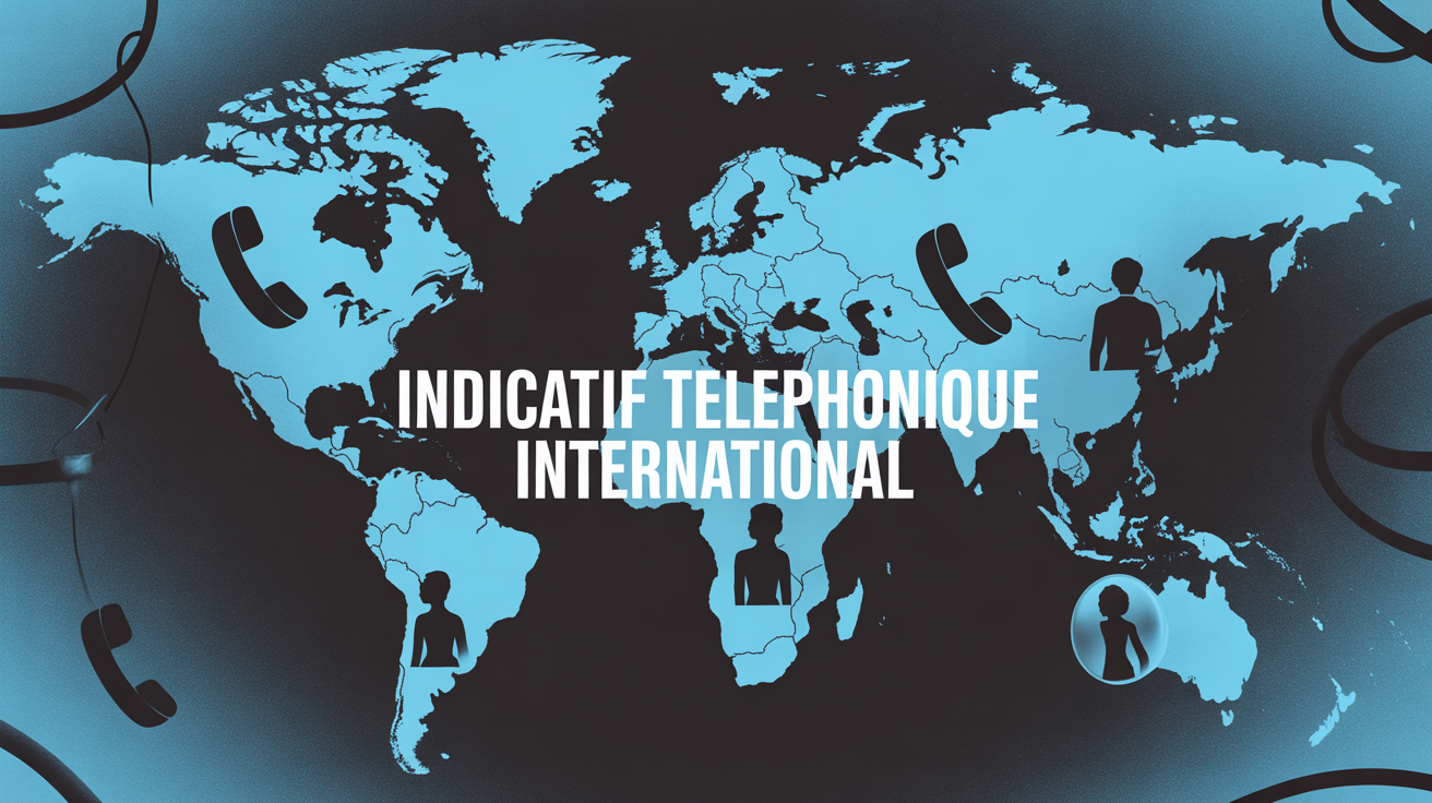 Carte du monde et globe avec indicatif téléphonique international