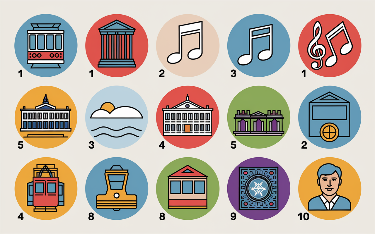 Affiche Lisbonne icônes top 10 incontournables