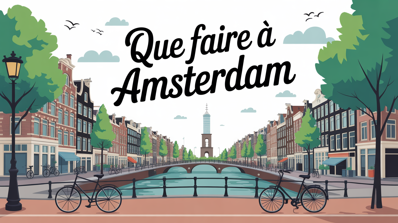que faire amsterdam illustration canaux vélos marché urbain