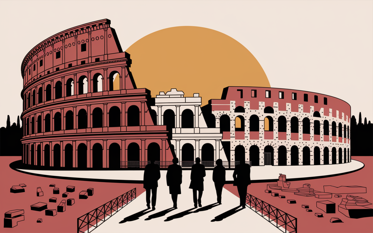 Colisée Forum Palatin lever de soleil Rome