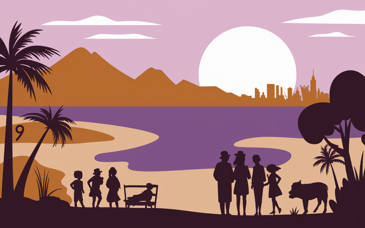 Carte illustrée spots coucher de soleil points vue nature