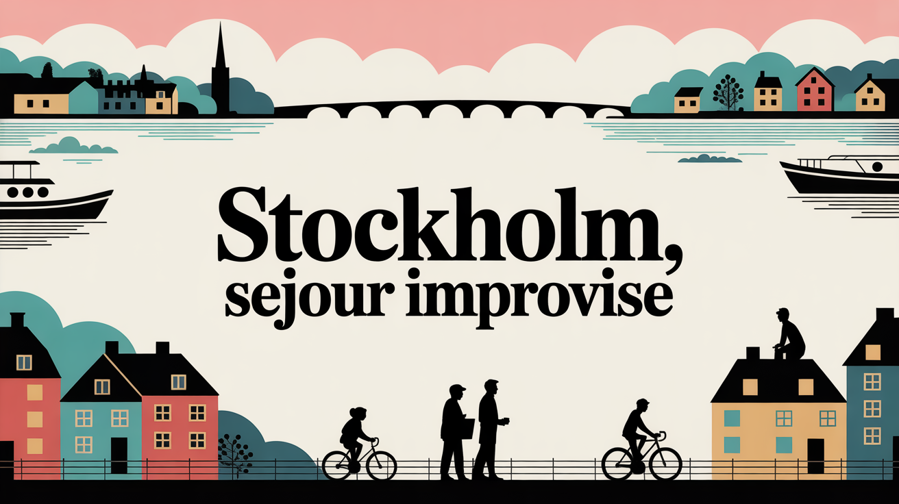 Vue stylisée des îles et ponts à Stockholm séjour improvisé