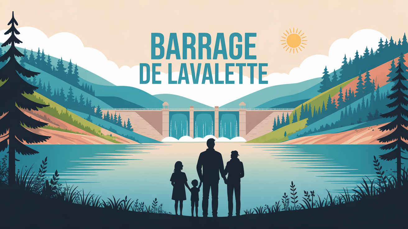 barrage de lavalette vue sur lac et barrage haute-loire