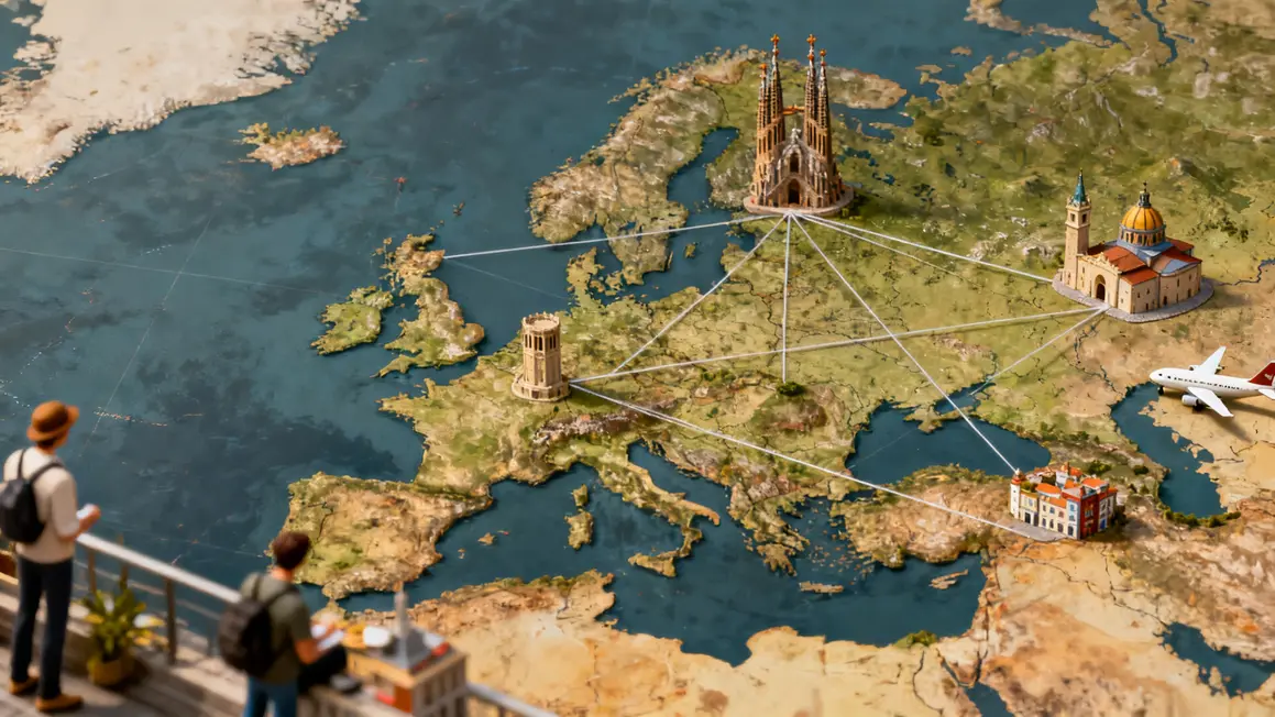 Carte Europe destinations low-cost city-break