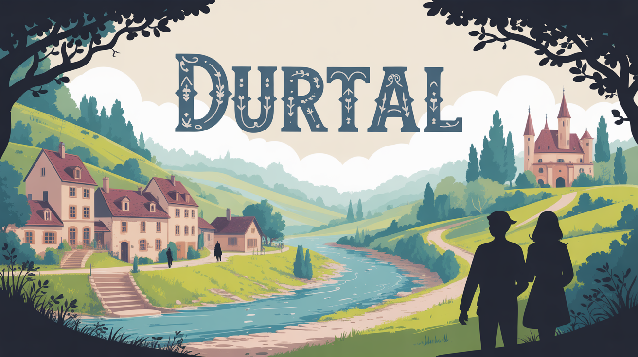 Vue village Durtal Loir chateau marche