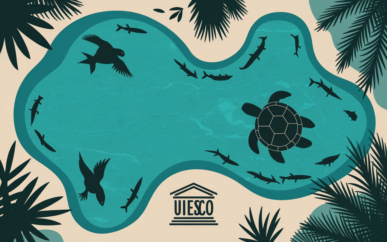 Vue dessus lagon UNESCO Fakarava coraux tortue raies Polynésie