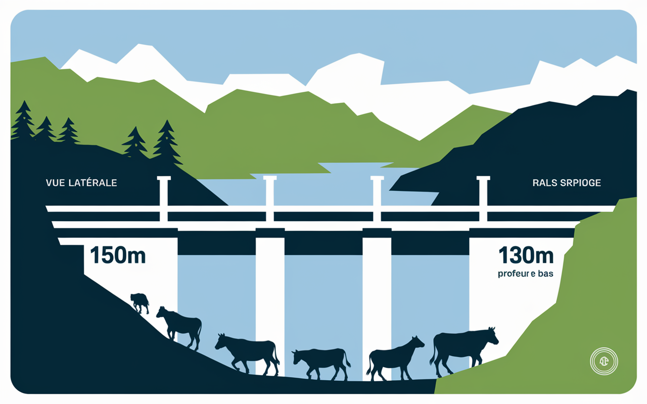 Diagramme hauteur longueur profondeur barrage Roselend