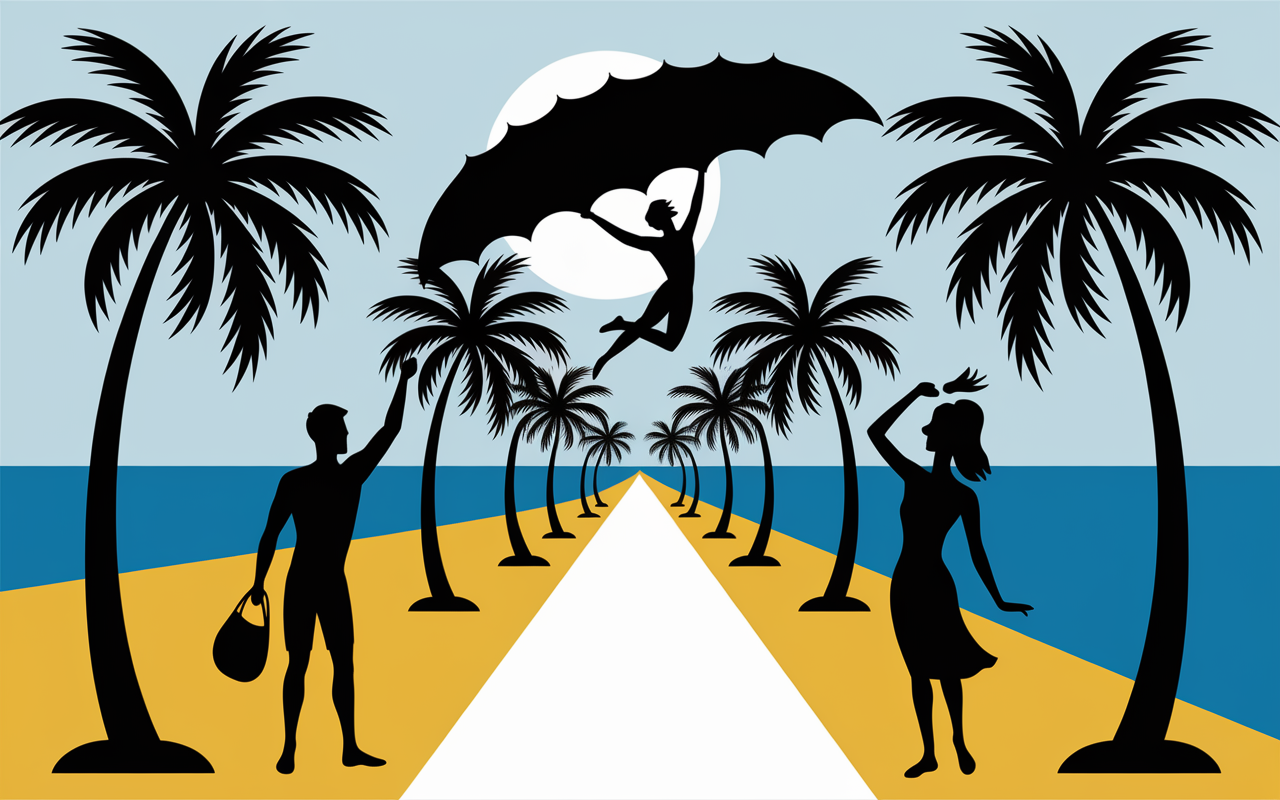 Scène vélo plages lagon corail Fakarava Polynésie