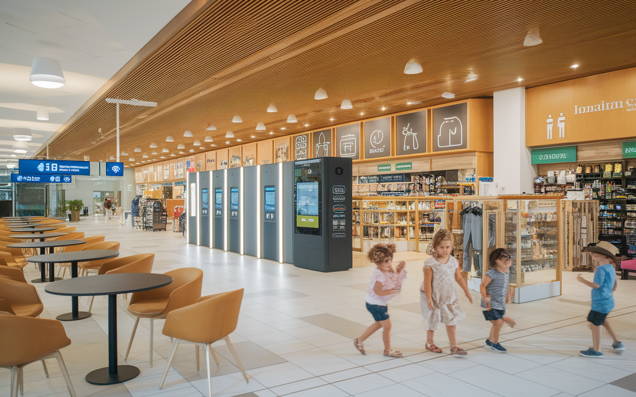 Intérieur Terminal 3 CDG café wifi boutiques détente enfants