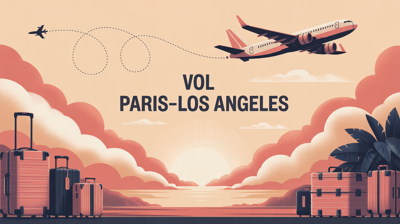 Illustration vol Paris Los Angeles direct
