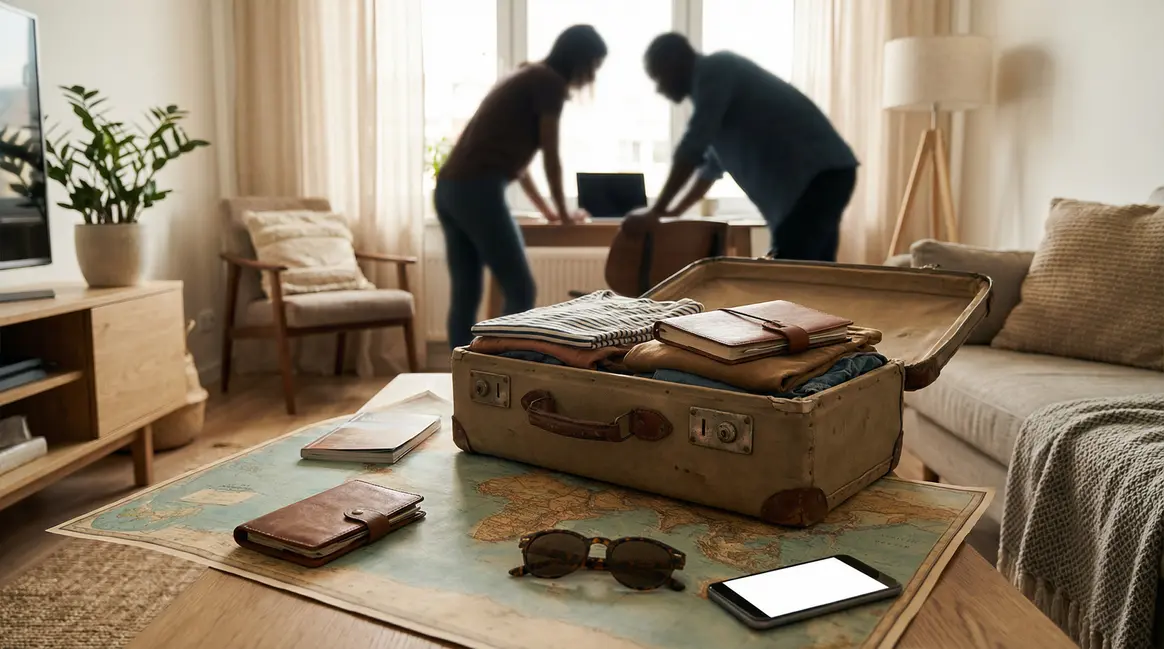valise ouverte carte monde accessoires voyage adultes