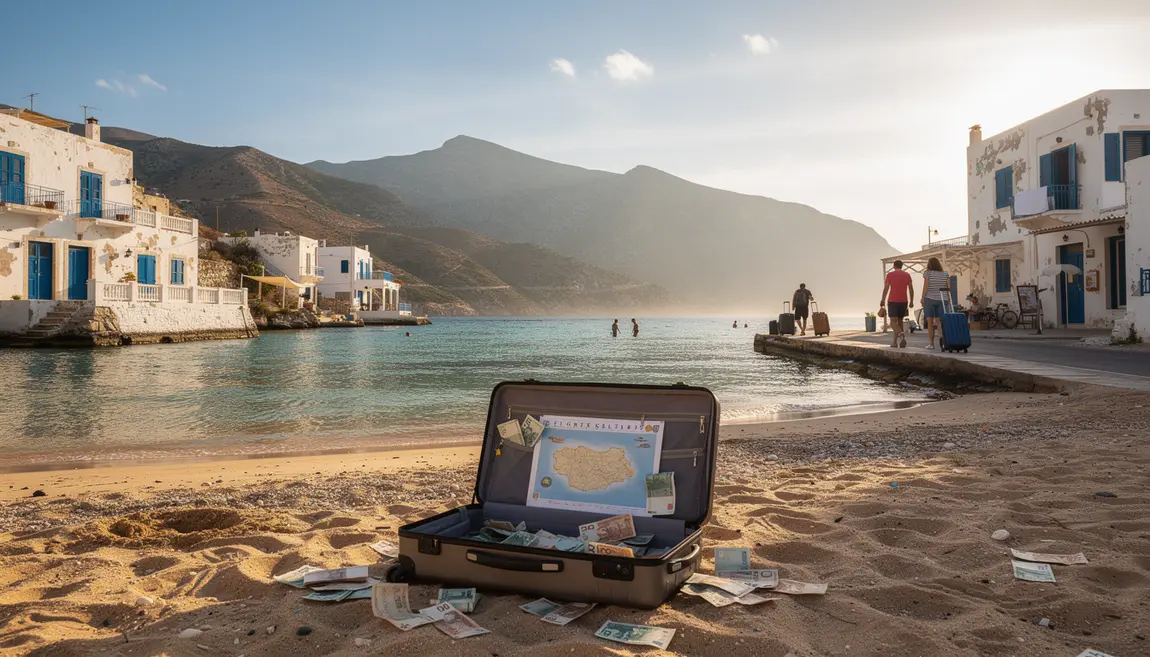 Plage Crète maisons typiques et valise budget