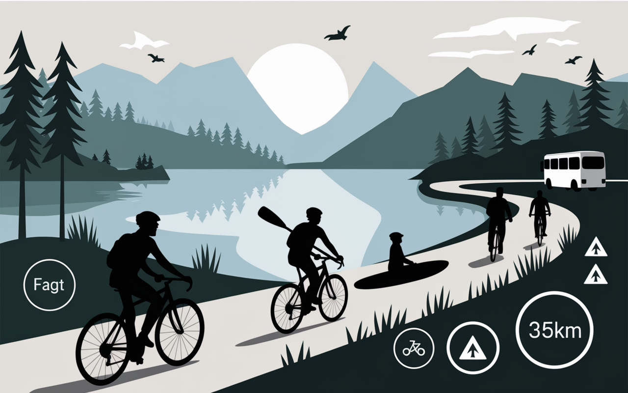 Circuit mobilité douce autour aire pour camping car Annecy