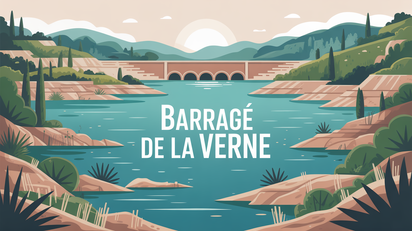 Barrage de la Verne illustration lac et reliefs