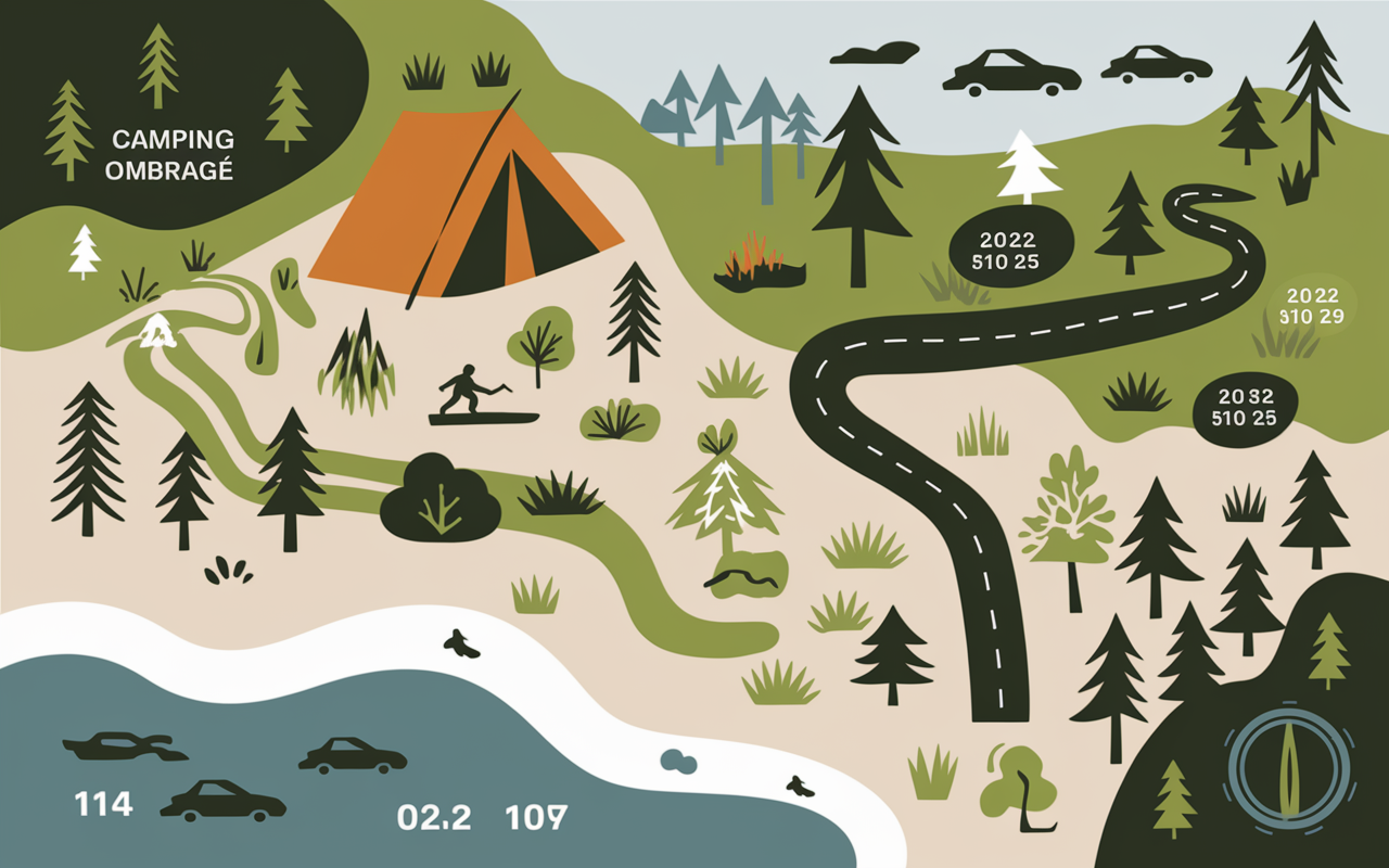 Carte camping du viaduc des fades emplacement acces