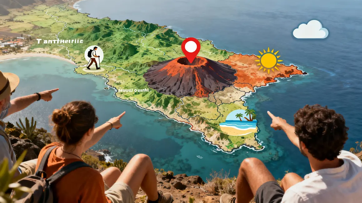 Carte Tenerife nord sud centre reservation logement