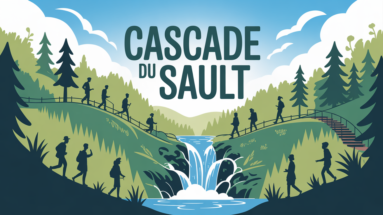 cascade du sault stylisee dans foret