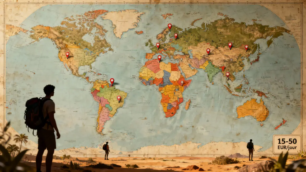 carte monde pays pas cher tour du monde low cost
