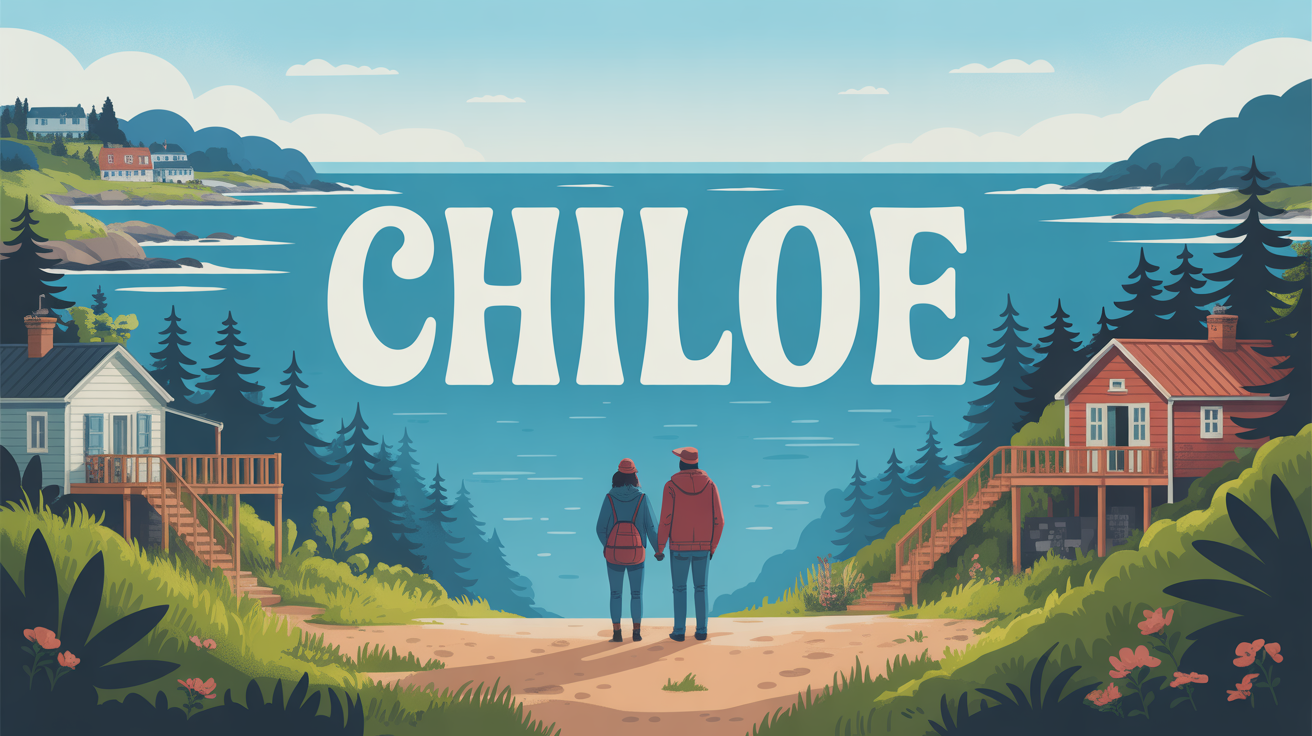 ile de chiloe paysage insulaire stylise