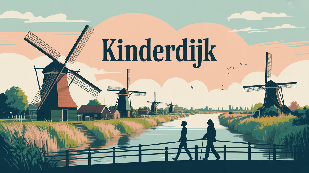 kinderdijk moulins vent canal promenade