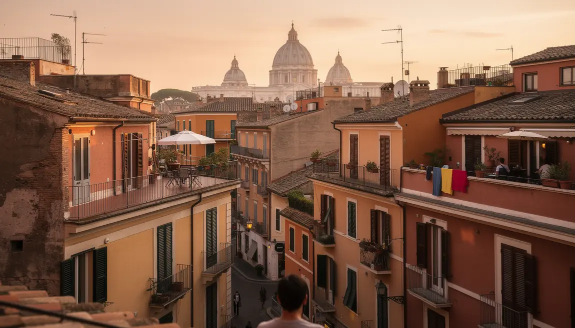 Panorama Rome logements urbains et monuments city break