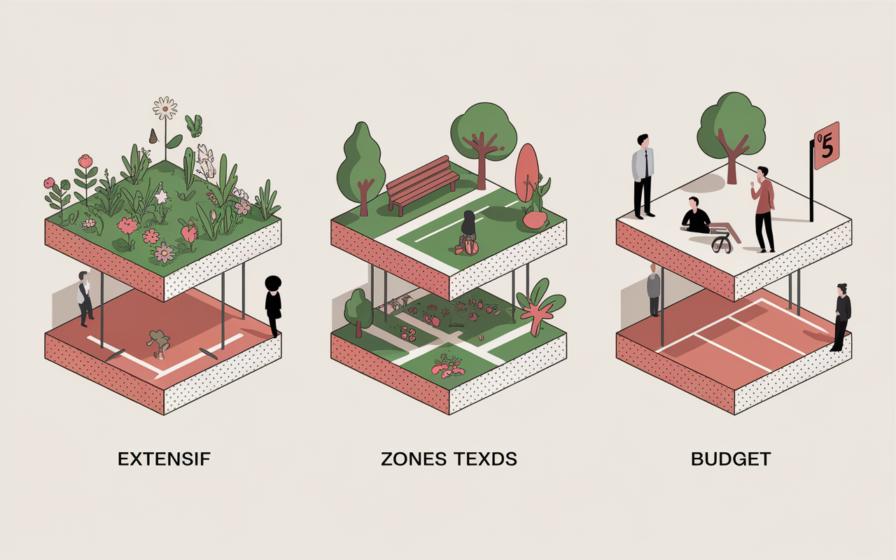 schema park roof types differents