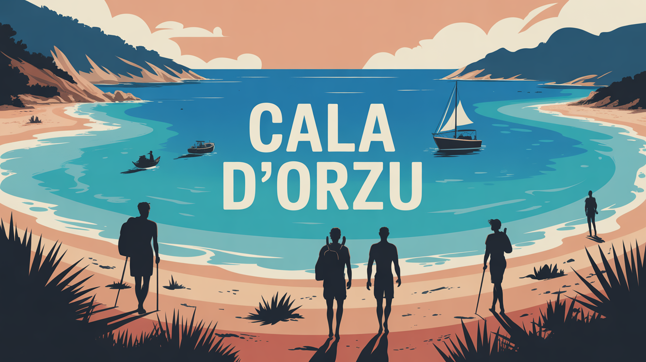 illustration plage de cala d'orzu sable turquoise maquis