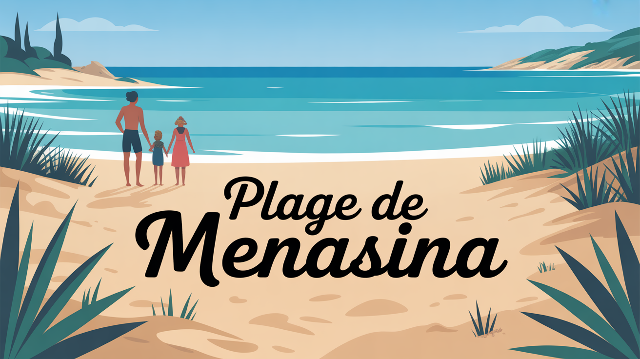 plage de menasina vue stylisée plage méditerranée