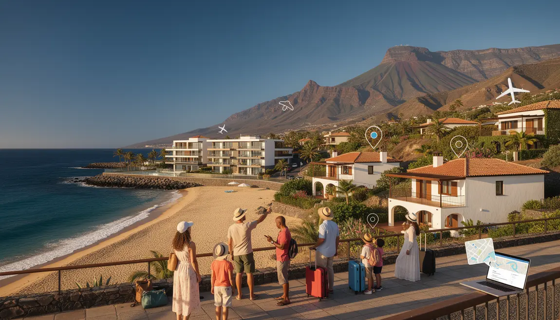 Vue panoramique Tenerife reservation logements plages montagnes